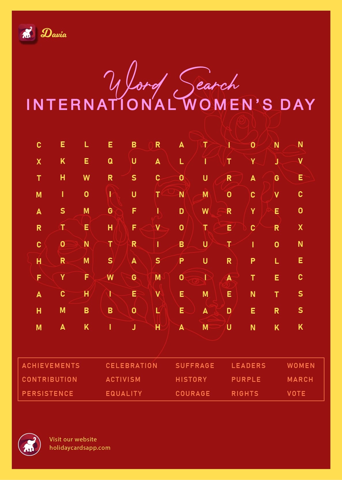 Word Search Puzzle IWD